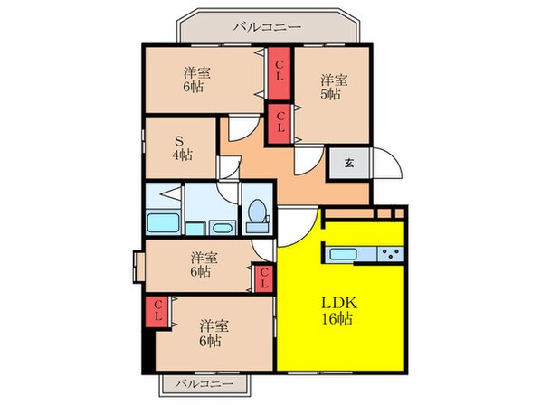 サンヴェ－ルハイツの物件間取画像